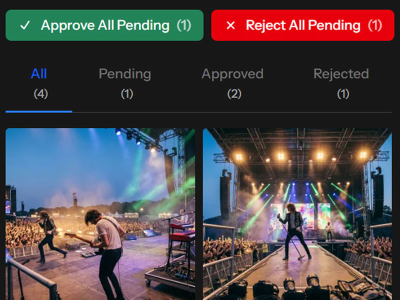 Bulk approval toolbar